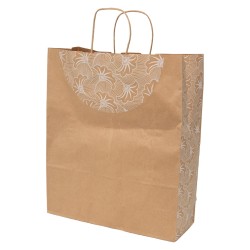 Sac papier kraft Fleurs 34x14x39.5