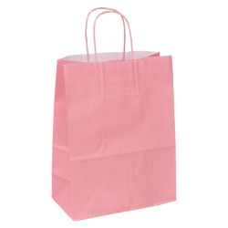 Sac papier kraft rose pastel 23x12x30