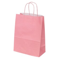 Sac papier kraft rose pastel 23x12x30