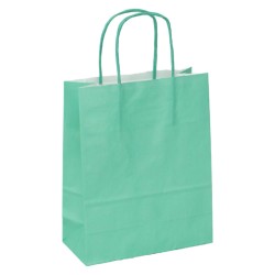 Sac papier kraft vert d'eau 18x8x22