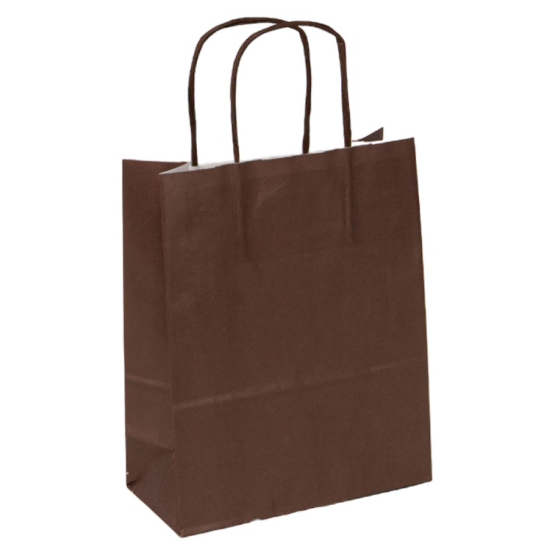 Sac papier kraft chocolat 18x8x22