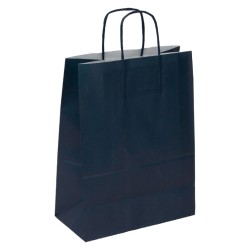 Sac Papier Kraft rectangulaire Bleu Marine 23x12x30cm 