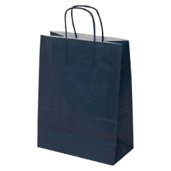 Sac Papier Kraft rectangulaire Bleu Marine 23x12x30cm 