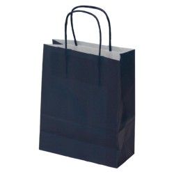 Sac Papier Kraft Rectangulaire Bleu Marine 18x8x22cm 