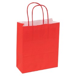 Sac kraft 90g rouge poignees torsadees