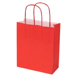 Sac kraft 90g rouge poignees torsadees