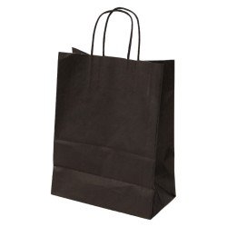 Sac kraft 90g noir poignees torsadees