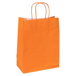 Sac kraft 90g orange poignees torsadees