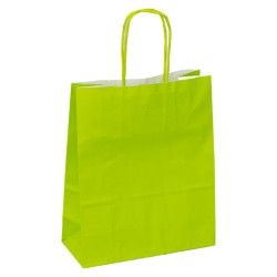 Sac kraft 90g vert poignees torsadees