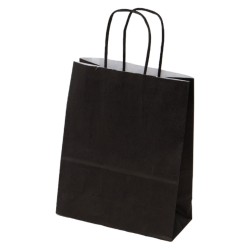 Sac kraft 90g noir poignees torsadees