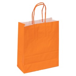 Sac kraft 90g orange poignees torsadees