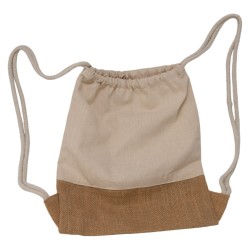 Sac a dos jute et coton Mon eco bag 28x33cm