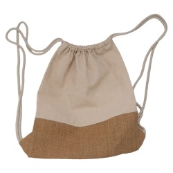 Sac a dos en jute et coton Mon eco bag 34x40cm