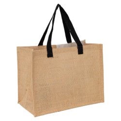 Sac jute naturel Deco Mon beau sapin + 2 anses noires