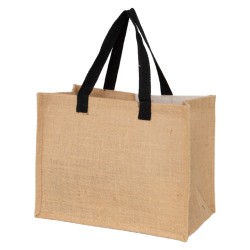 Sac jute naturel Deco Mon beau sapin + 2 anses noires