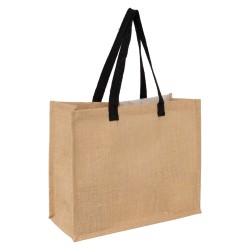 Sac jute naturel Deco Mon beau sapin + 2 anses noires