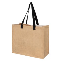 Sac jute naturel Deco Mon beau sapin + 2 anses noires