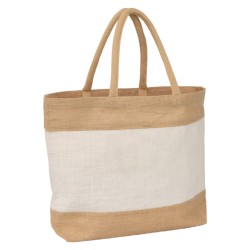 Sac en jute naturel et blanc