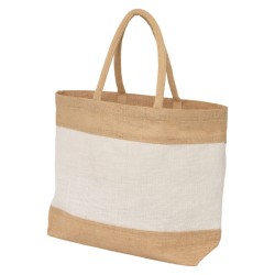 Sac en jute naturel et blanc