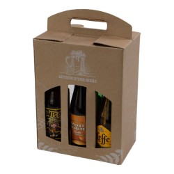 Coffret carton kraft pour 6 bieres type LONG NECK