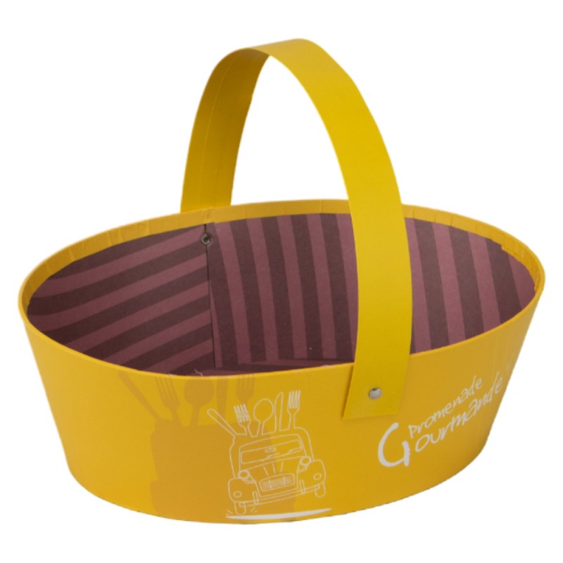 Panier carton FSC jaune 'Promenade gourmande'