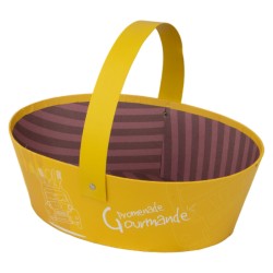 Panier carton FSC jaune 'Promenade gourmande'