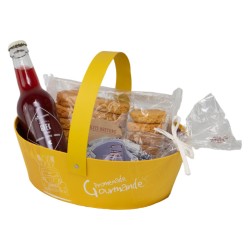 Panier carton FSC jaune 'Promenade gourmande'