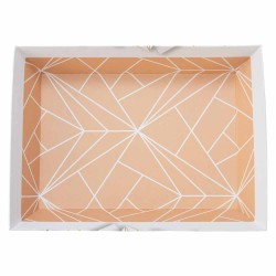 Corbeille carton blanc motif geometrique