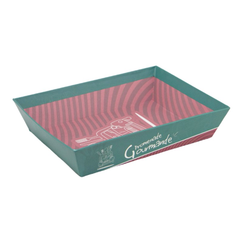 Corbeille carton FSC vert 'Promenade gourmande'