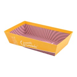 Corbeille carton FSC jaune 'Promenade gourmande'