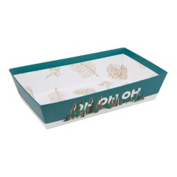 Corbeille carton FSC vert motif OH OH OH