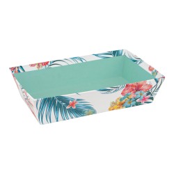 Corbeille en carton FSC motif tropical