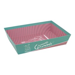 Corbeille carton FSC vert 'Promenade gourmande'