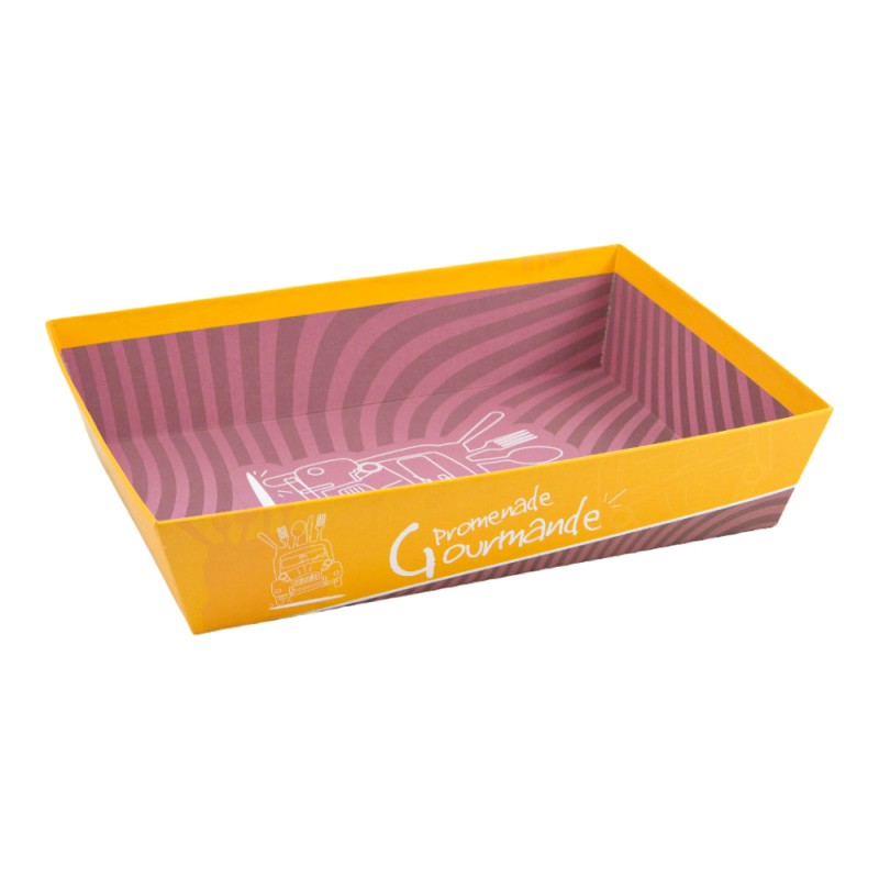 Corbeille carton FSC jaune 'Promenade gourmande'