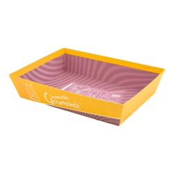 Corbeille carton FSC jaune 'Promenade gourmande'