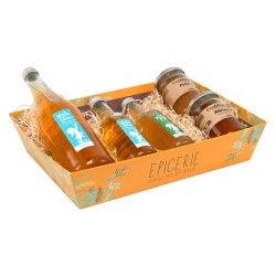 Corbeille en carton FSC orange Epicerie