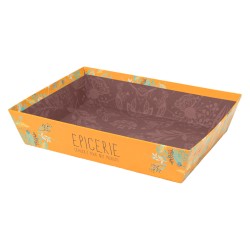 Corbeille en carton FSC orange Epicerie