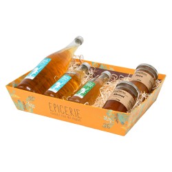 Corbeille en carton FSC orange Epicerie