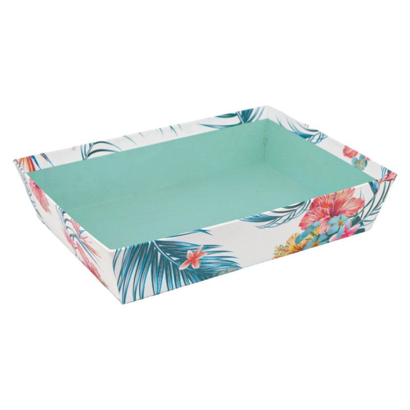 Corbeille en carton FSC motif tropical