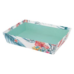 Corbeille en carton FSC motif tropical