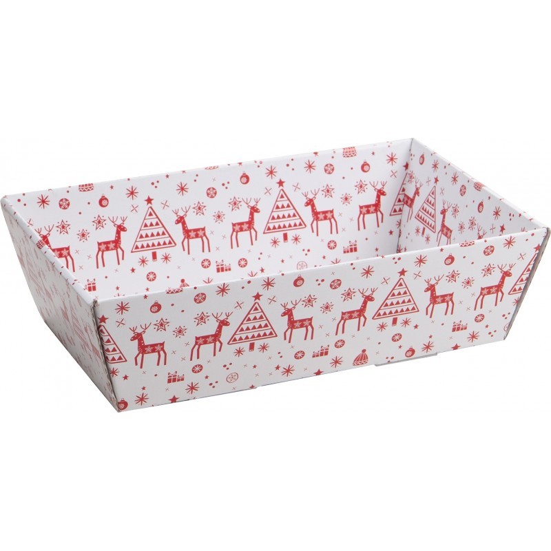 Corbeille carton blanc deco Noel