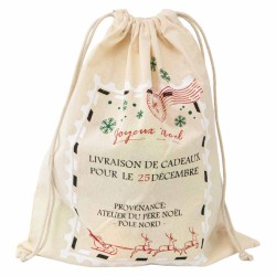 Sac hotte en coton motif Joyeux Noel