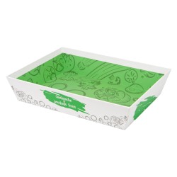 Corbeille carton FSC blanc et vert resistant au froid.