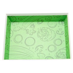 Corbeille carton FSC blanc et vert resistant au froid.