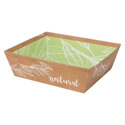 Corbeille carton motif kraft naturel resitant au froid