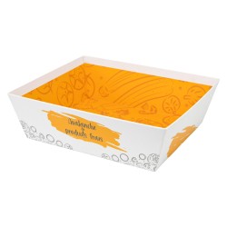 Corbeille carton FSC blanc et jaune resistant au froid