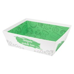 Corbeille carton FSC blanc et vert resistant au froid