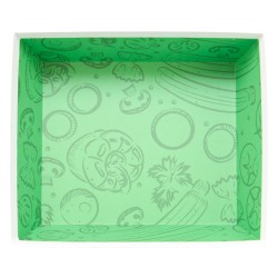 Corbeille carton FSC blanc et vert resistant au froid