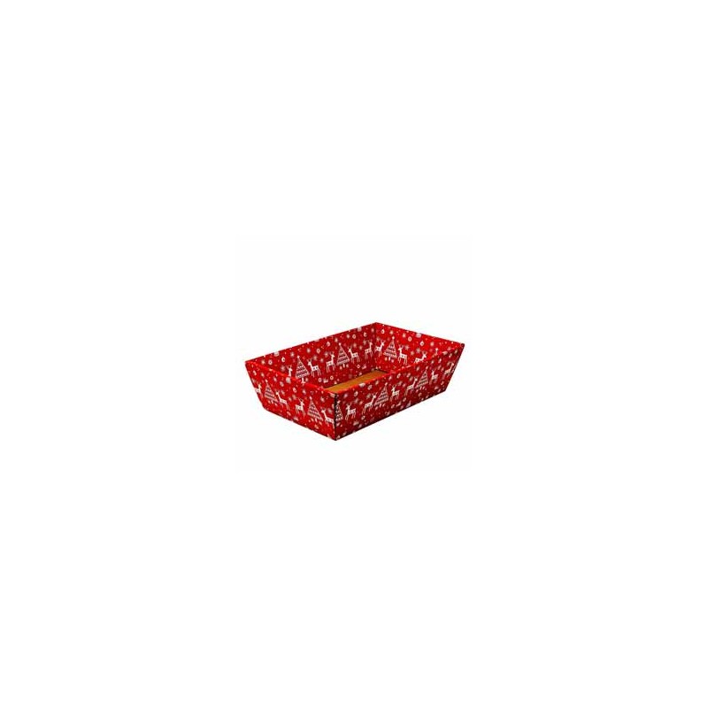 Corbeille carton rouge deco Noel