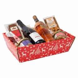 Corbeille carton rouge deco Noel